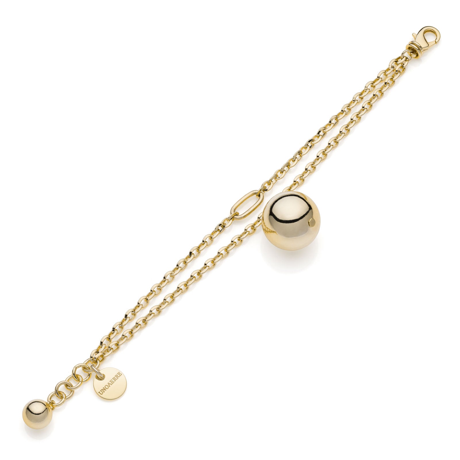 Bracciale Unoaerre donna dorato con ciondolo a sfera 2332