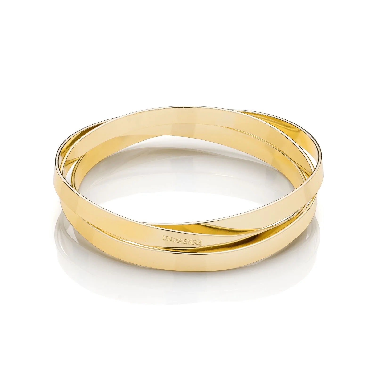 Unoaerre Damenarmreif goldfarben, starr, dreireihig, Lux 2418