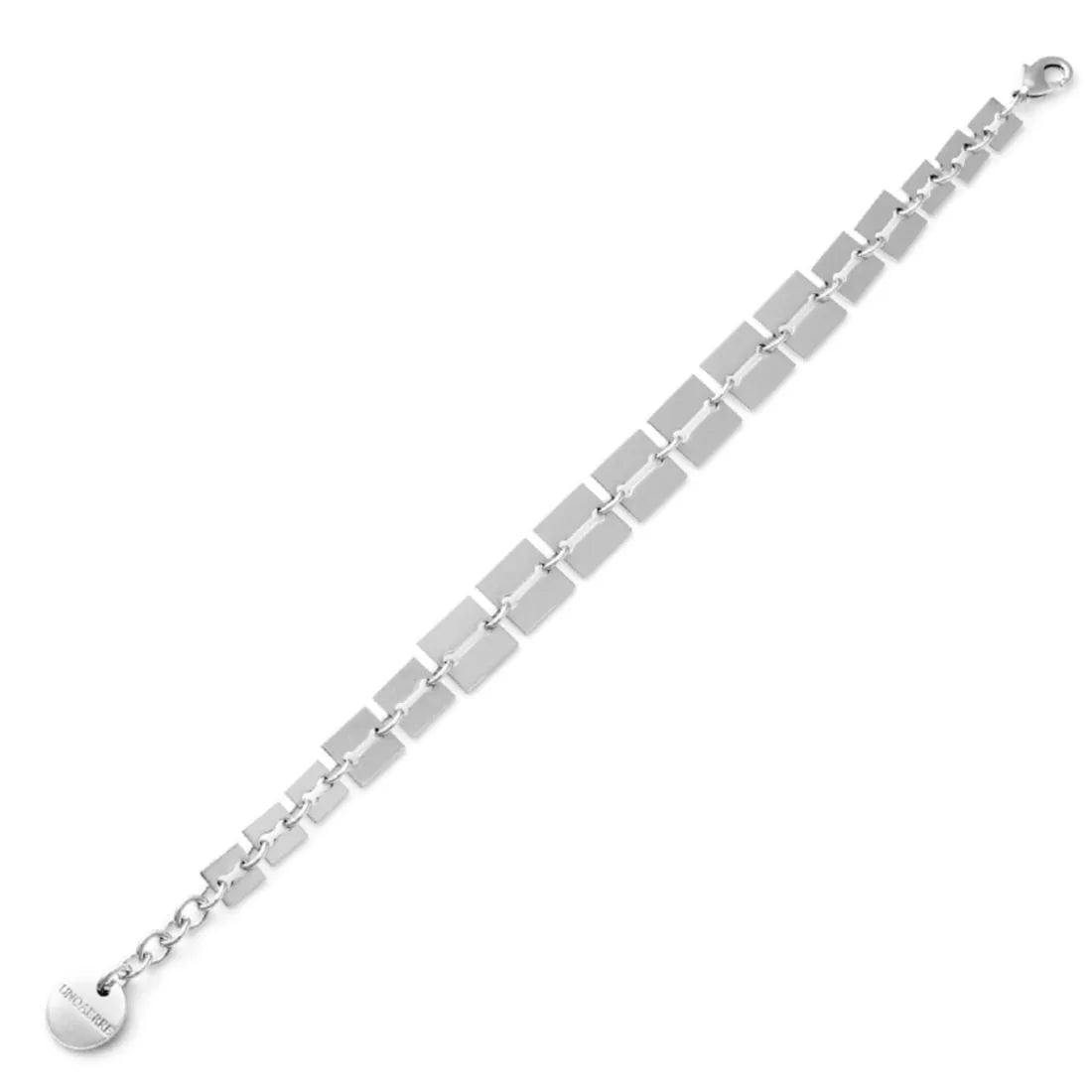 Bracciale Unoaerre donna in bronzo bianco maglia quadrata 2617