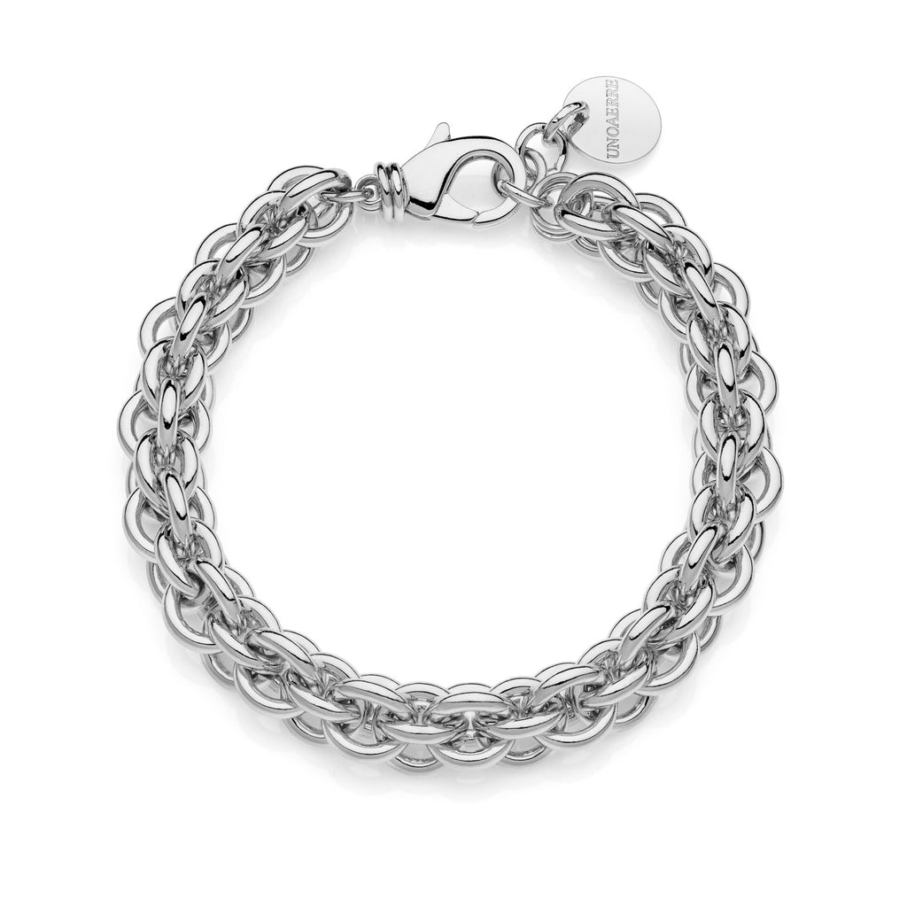 Bracciale Unoaerre donna multifilo in catena rolò argentata 2361