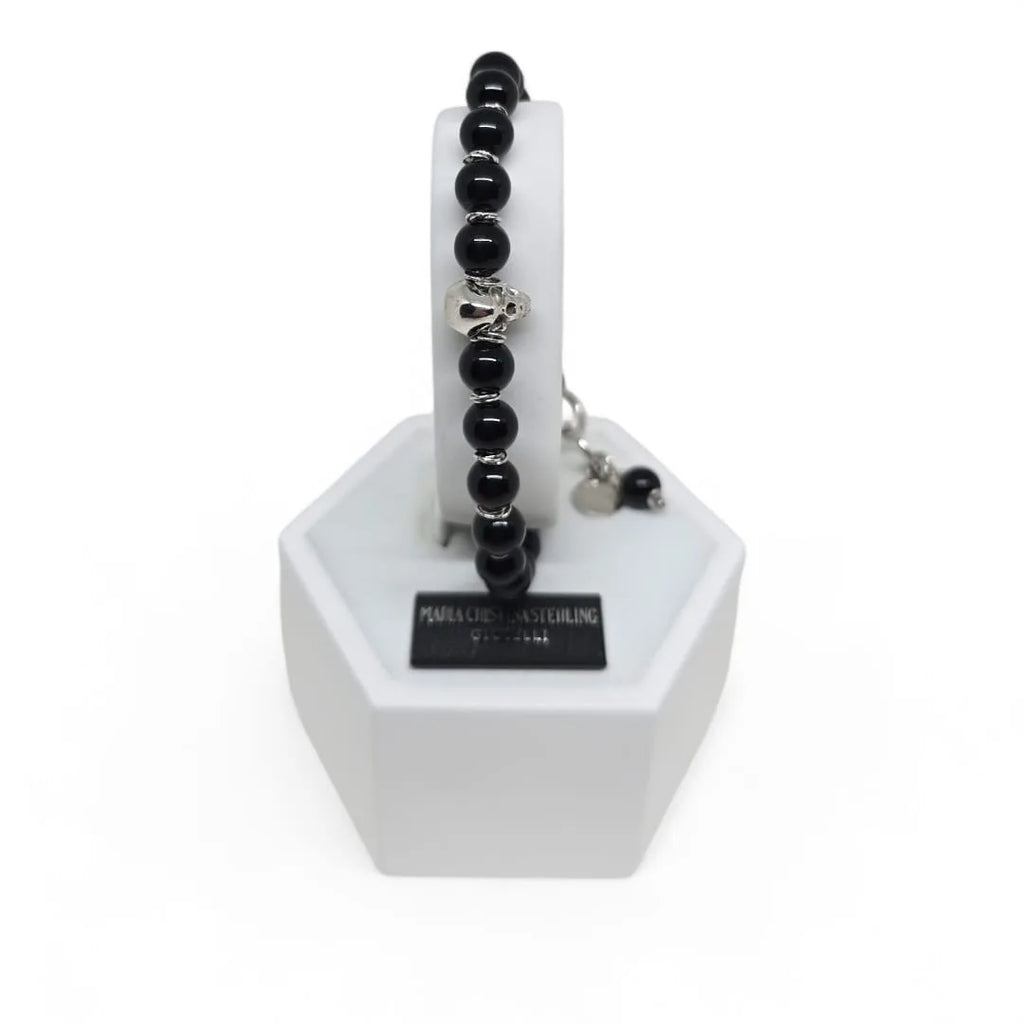 Verstellbares Herrenarmband mit Totenkopf Maria Cristina Sterling BRMCS19NR