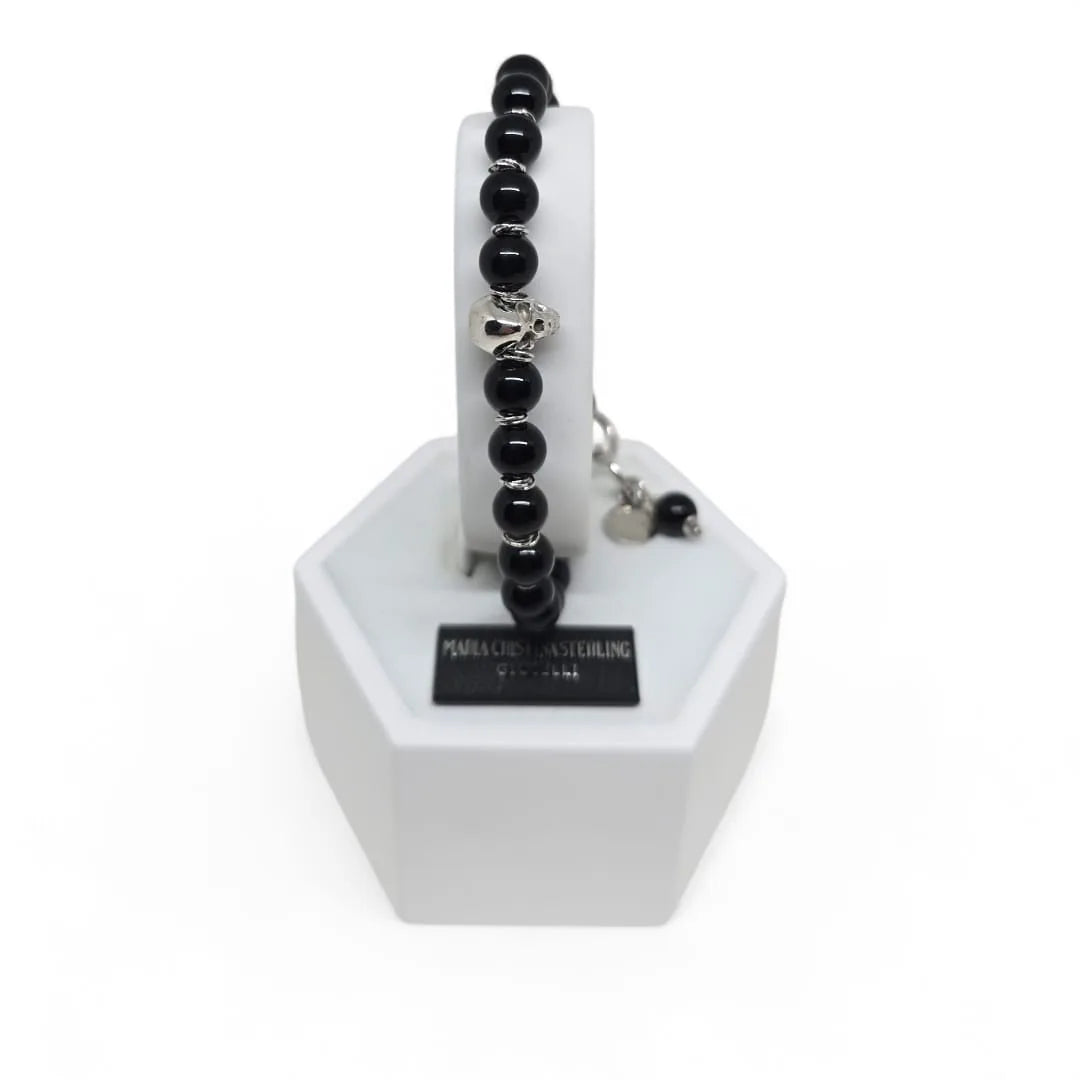 Bracciale Uomo Regolabile con teschio Maria Cristina Sterling BRMCS19NR