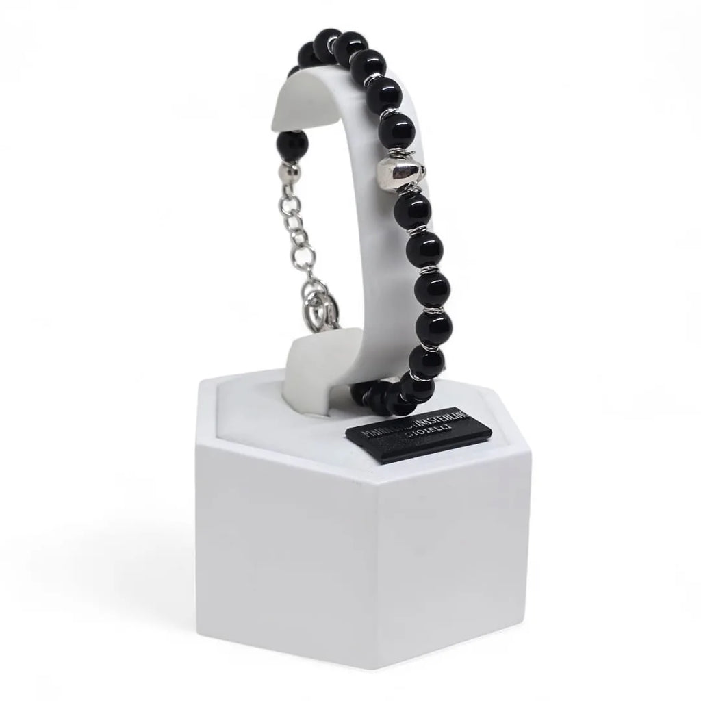 Verstellbares Herrenarmband mit Totenkopf Maria Cristina Sterling BRMCS19NR