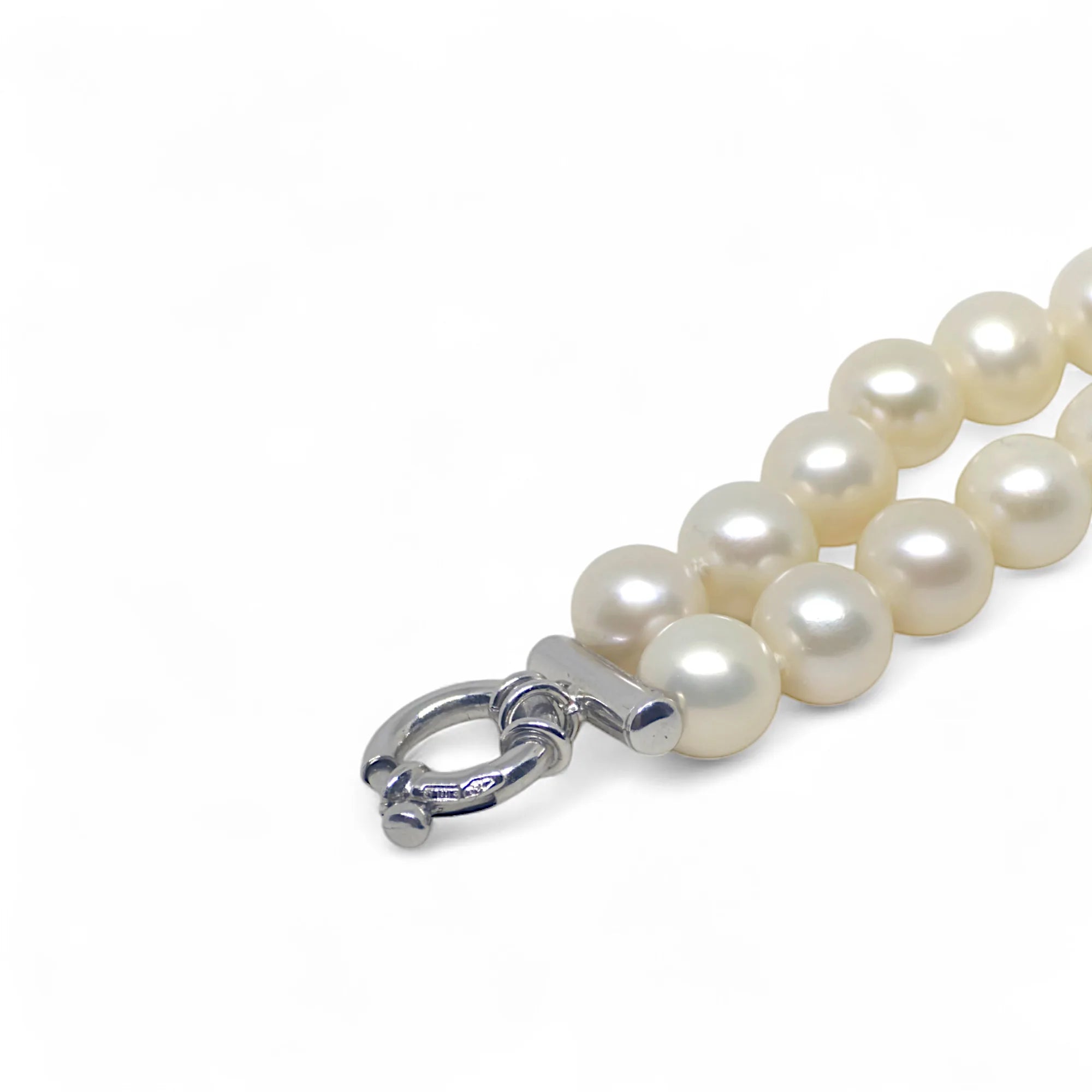 Bracciale a Due Fili di Perle con Chiusura in Oro 18 kt