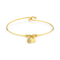 Bracciale acciaio dorato Sagapò donna rigido con punto luce e farfalla skt34