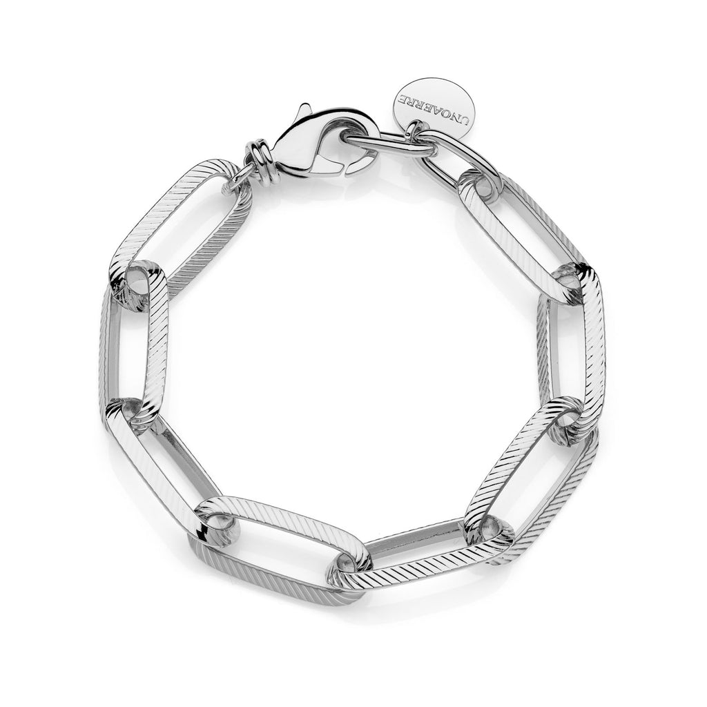Bracciale argentato catena forzatina diamantata Unoaerre donna 2382