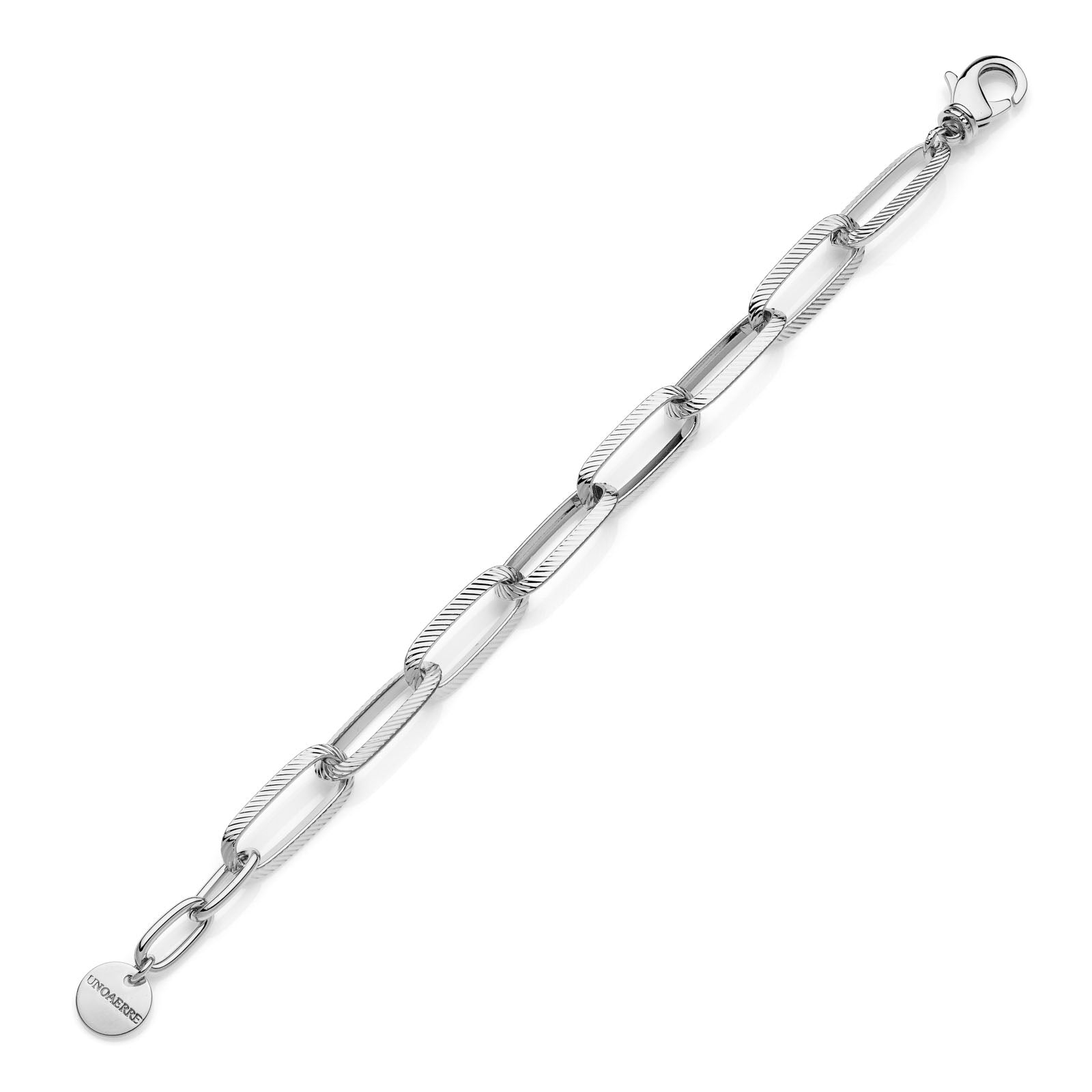 Bracciale argentato catena forzatina diamantata Unoaerre donna 2382