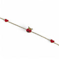 Bracciale bambina in oro giallo 18 carati coccinella e cuore