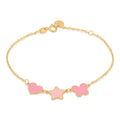 Bracciale bambina in oro giallo 18 carati con stelle e cuore