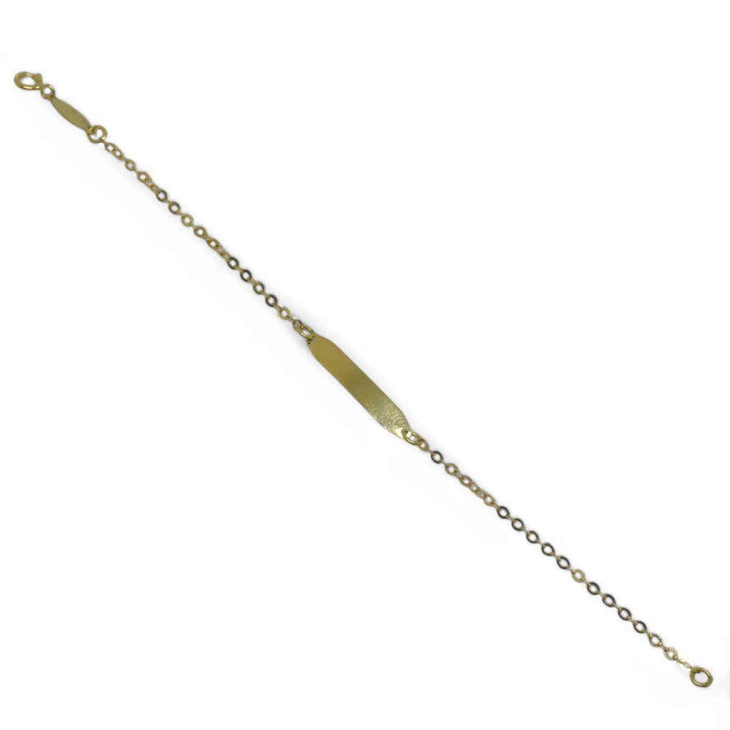 Klassisches Kinderarmband aus 18 Karat Gelbgold mit Namensschild