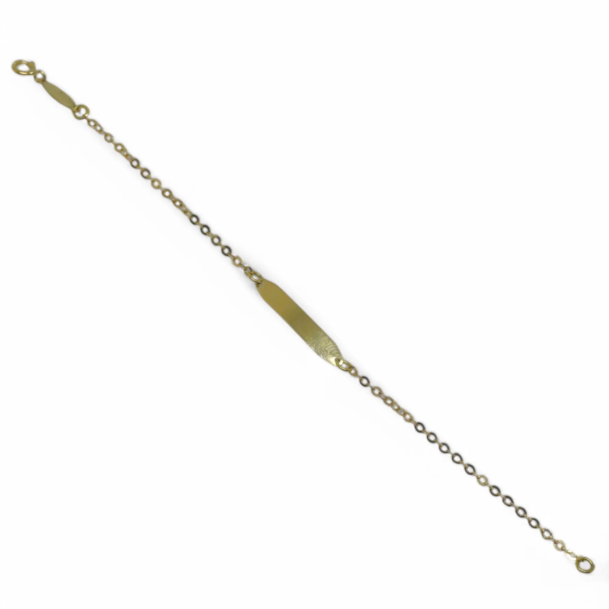 Klassisches Kinderarmband aus 18 Karat Gelbgold mit Namensschild