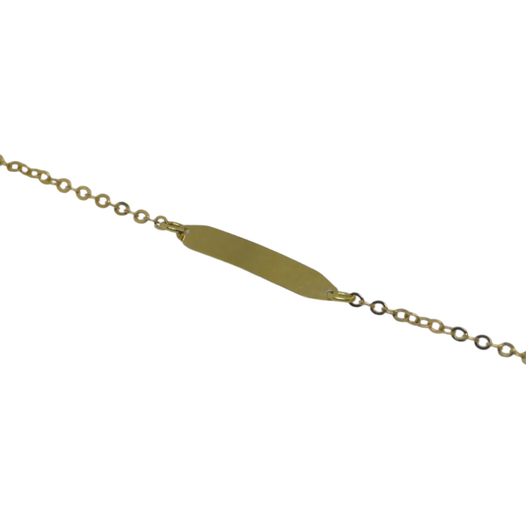 Klassisches Kinderarmband aus 18 Karat Gelbgold mit Namensschild