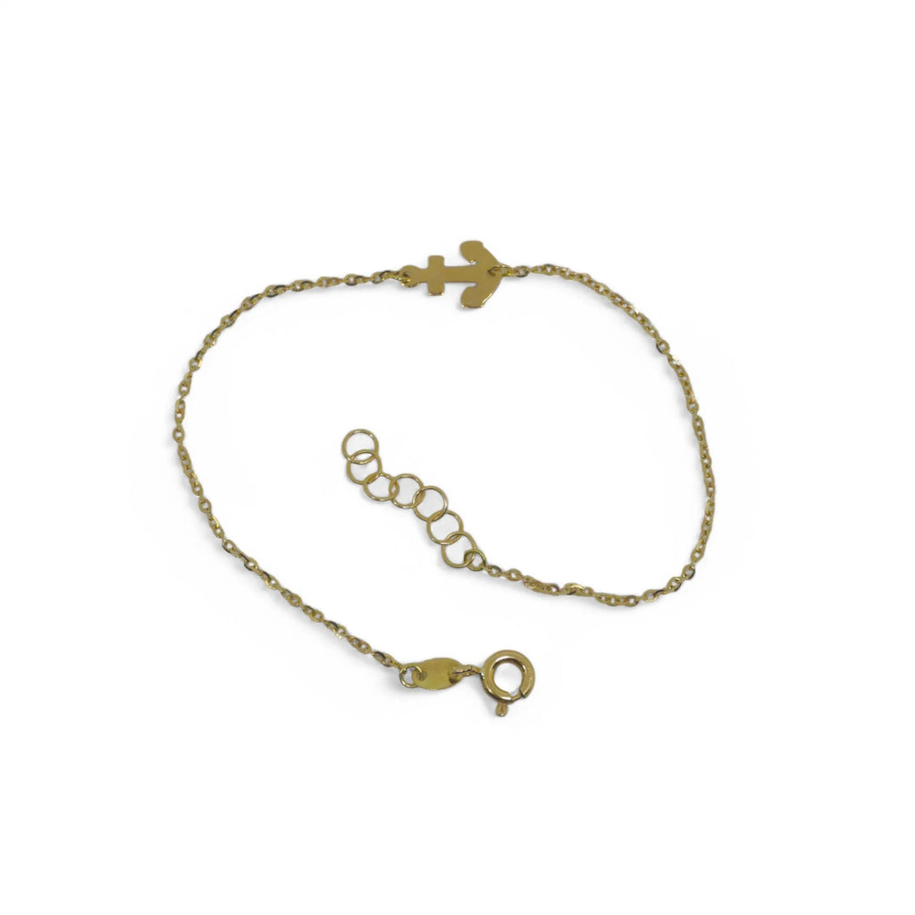 Bracciale bambino in oro giallo 18 carati con ancora