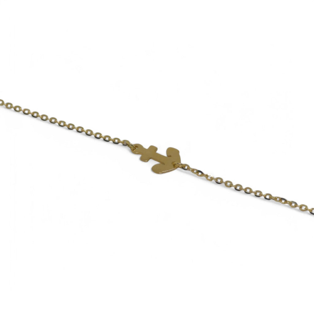 Bracciale bambino in oro giallo 18 carati con ancora