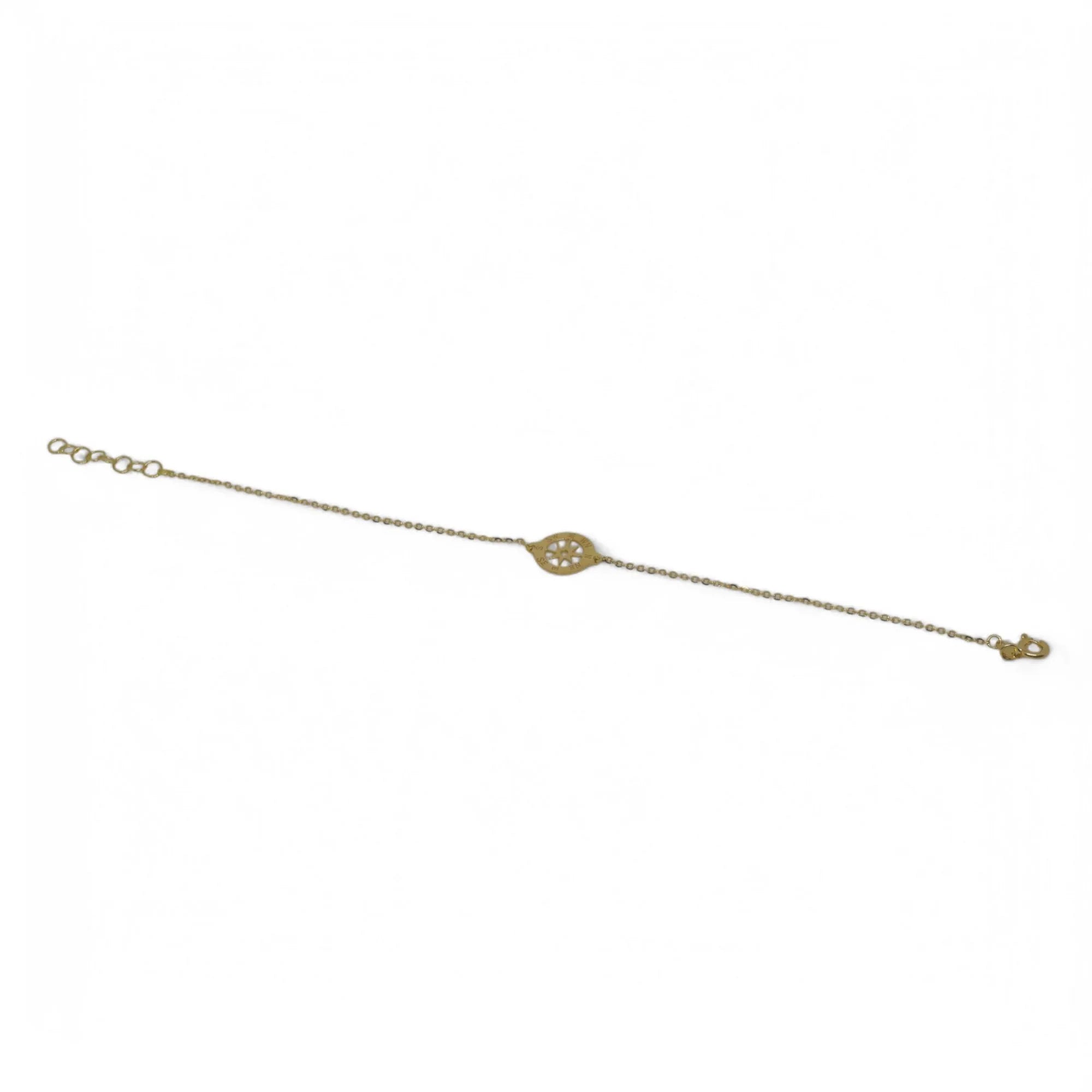 Bracciale bambino in oro giallo 18 carati con rosa dei venti