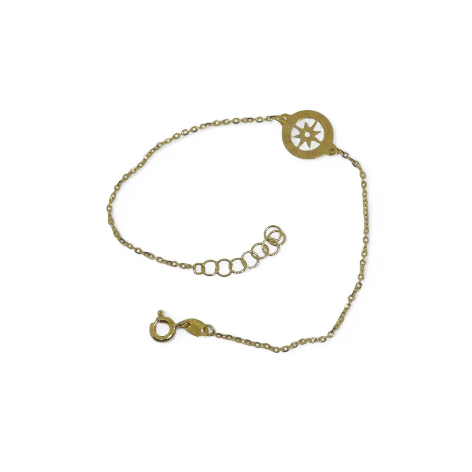 Bracciale bambino in oro giallo 18 carati con rosa dei venti