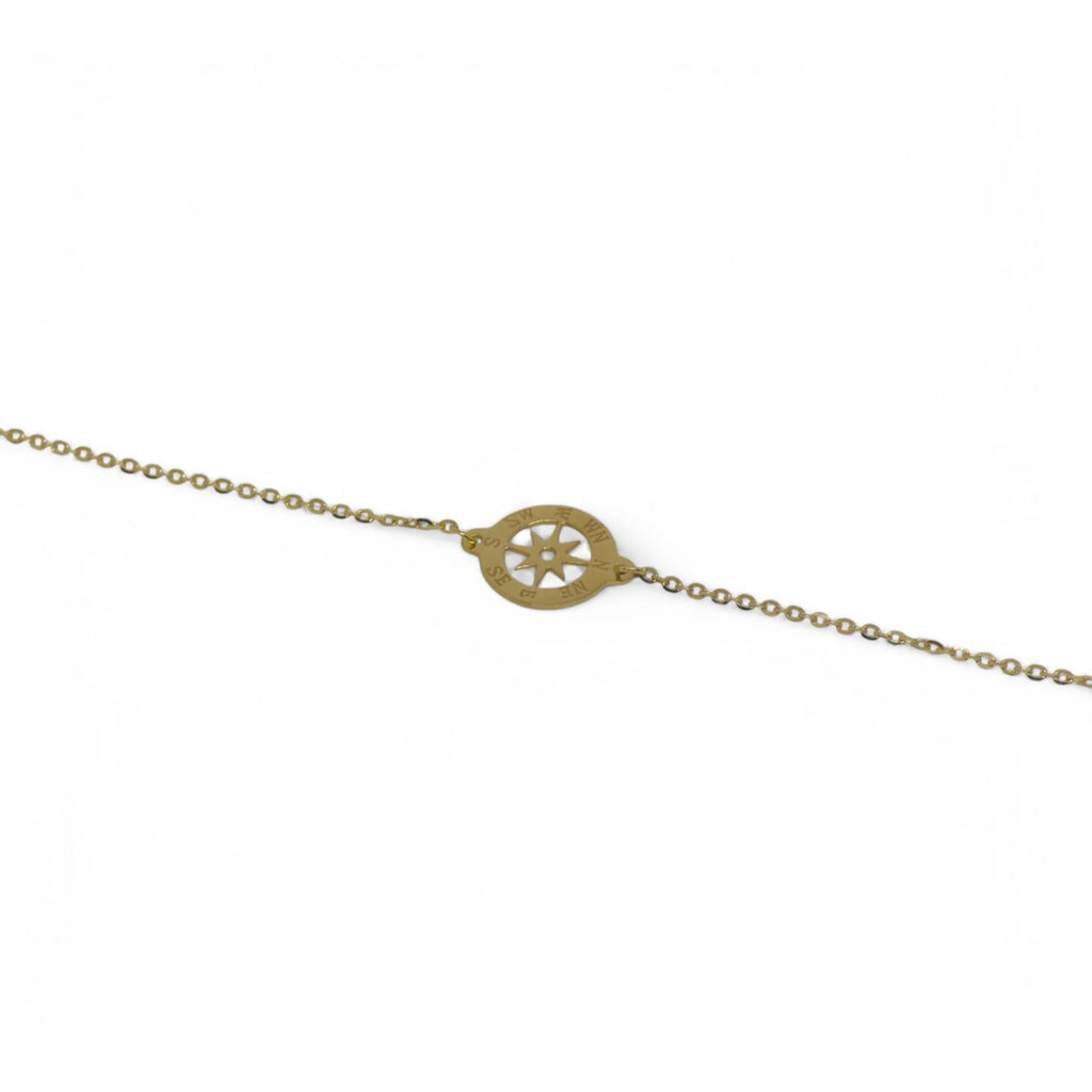 Bracciale bambino in oro giallo 18 carati con rosa dei venti