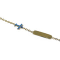 Bracciale bambino in oro giallo 18 carati con targa e aereo