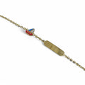 Bracciale bambino in oro giallo 18 carati con targa e barchetta
