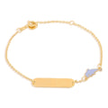 Bracciale bambino in oro giallo 18 carati con targa e delfino