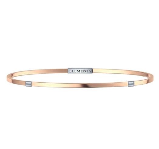 Bracciale bangle unisex marchio Donnaoro DFBF4109 argento 925 oro rosa collezione Elements