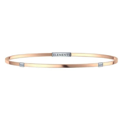 Bracciale bangle unisex marchio Donnaoro DFBF4109 argento 925 oro rosa collezione Elements