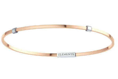 Bracciale bangle unisex marchio Donnaoro DFBF4109 argento 925 oro rosa collezione Elements