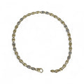 Bracciale bicolore in oro 18 carati 750 con maglie intrecciate tonde