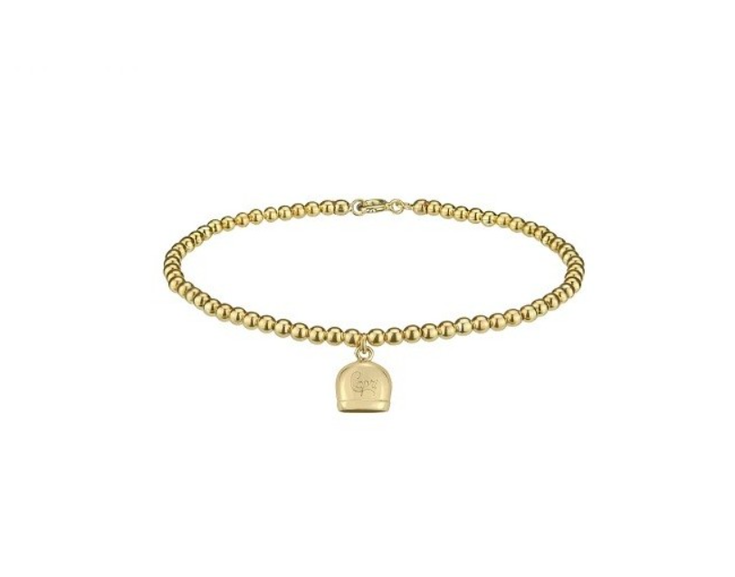 Damenarmband mit Capri-Glocke und vergoldeten Kugeln aus 925er Silber