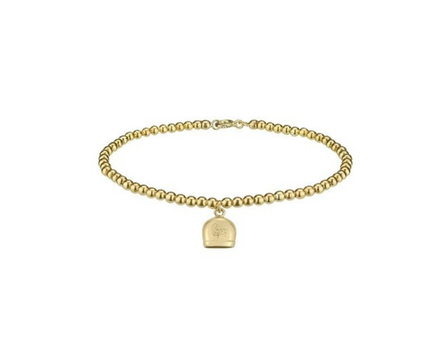 Damenarmband mit Capri-Glocke und vergoldeten Kugeln aus 925er Silber