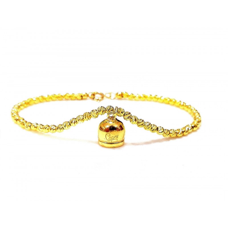 Capri-Armband mit vergoldeter Glocke in Diamantoptik für Damen