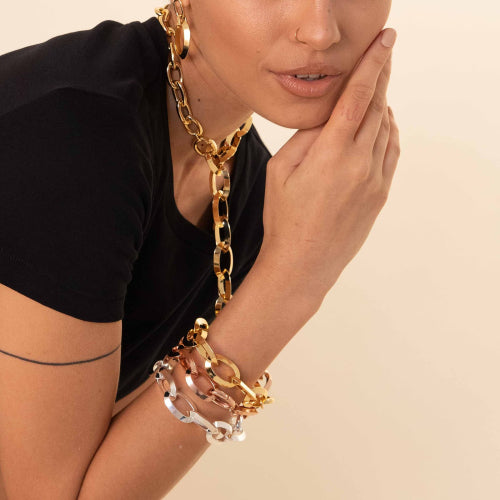 Bracciale catena con maxi maglie ovali Unoaerre donna 2144