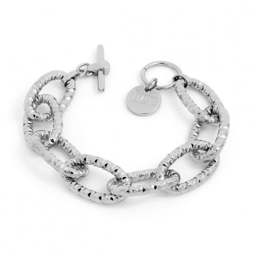 Bracciale catena maxi in bronzo argentato Unoaerre donna 1904