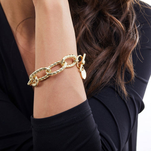 Bracciale catena maxi in bronzo dorato Unoaerre donna 1903