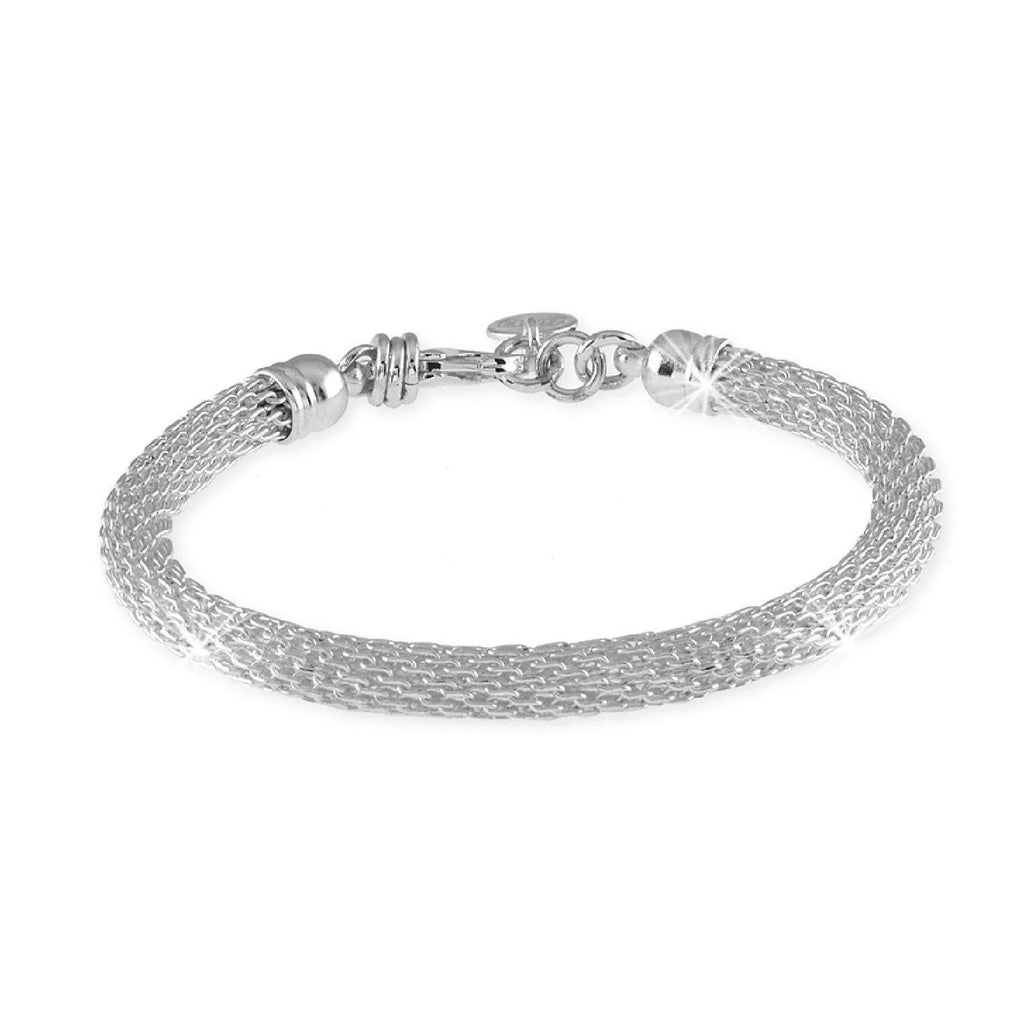 Bracciale con maglia a rete in bronzo argentato Unoaerre donna 1374