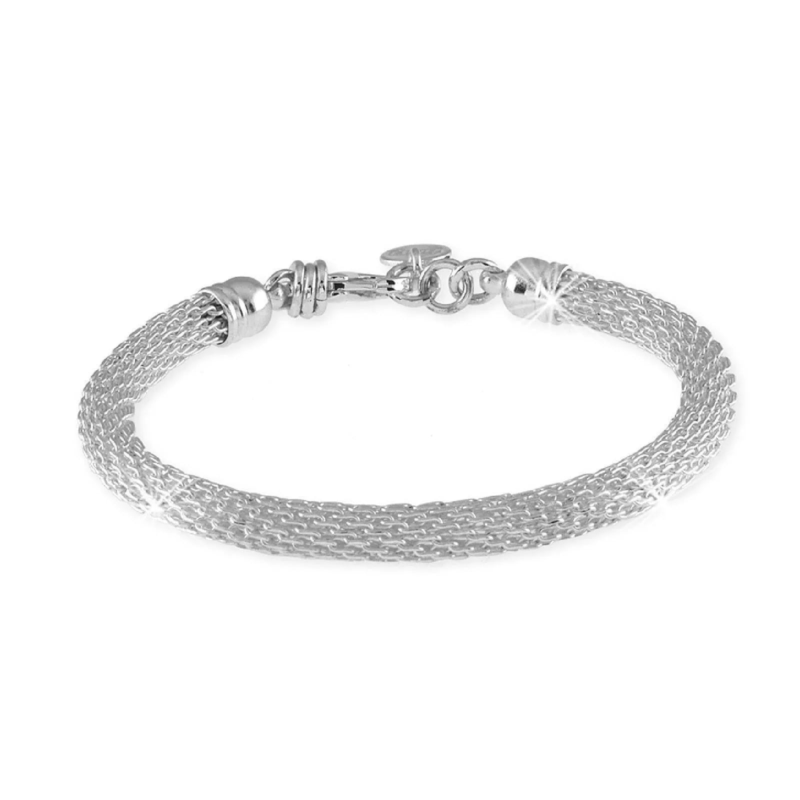 Bracciale con maglia a rete in bronzo argentato Unoaerre donna 1374