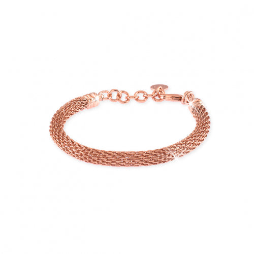 Bracciale con maglia a rete in bronzo dorato rosa Unoaerre donna 1375