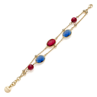 Bracciale con pietre rosse e blu Unoaerre donna 2261