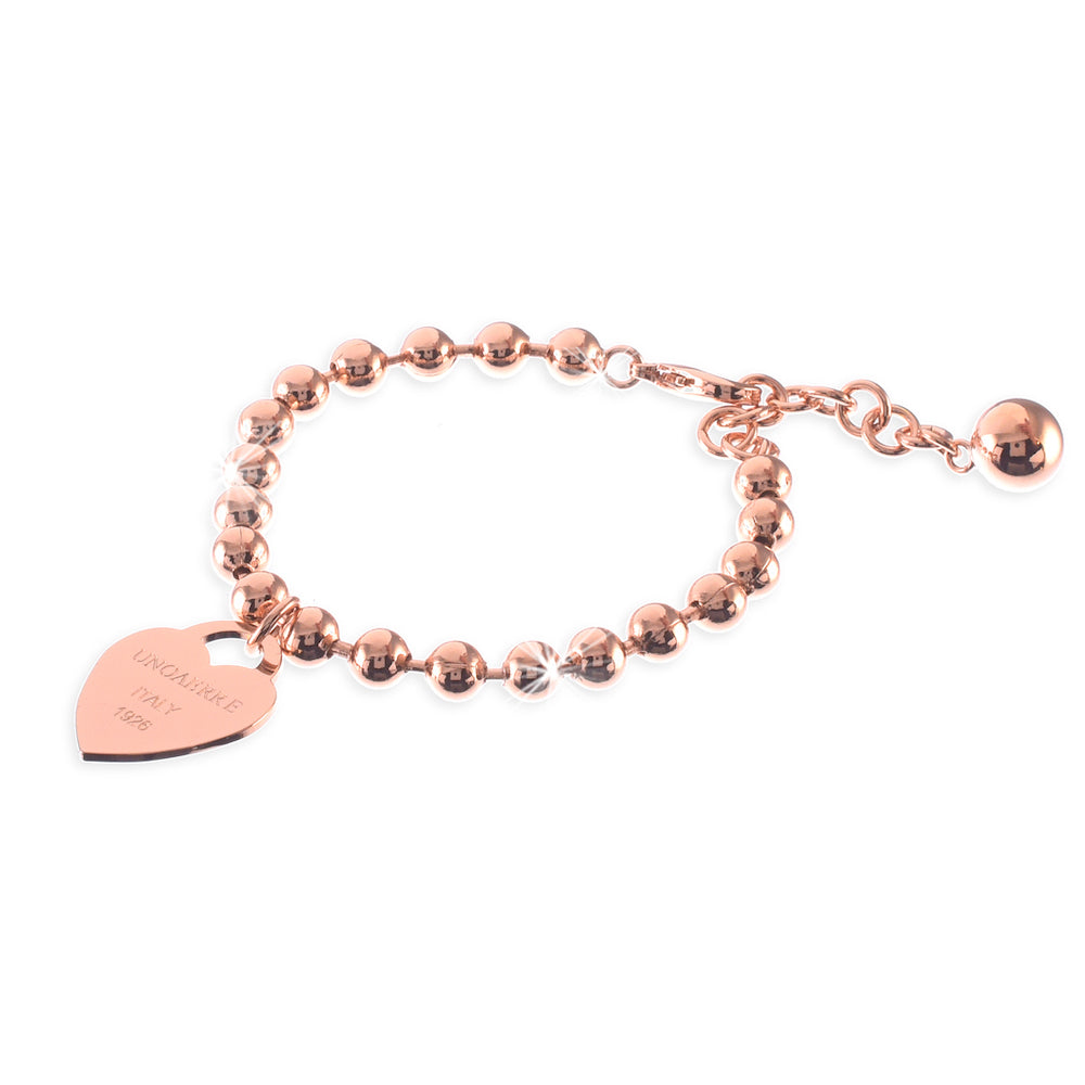 Bracciale da donna Unoaerre in bronzo Rosè con Cuore pendente1314