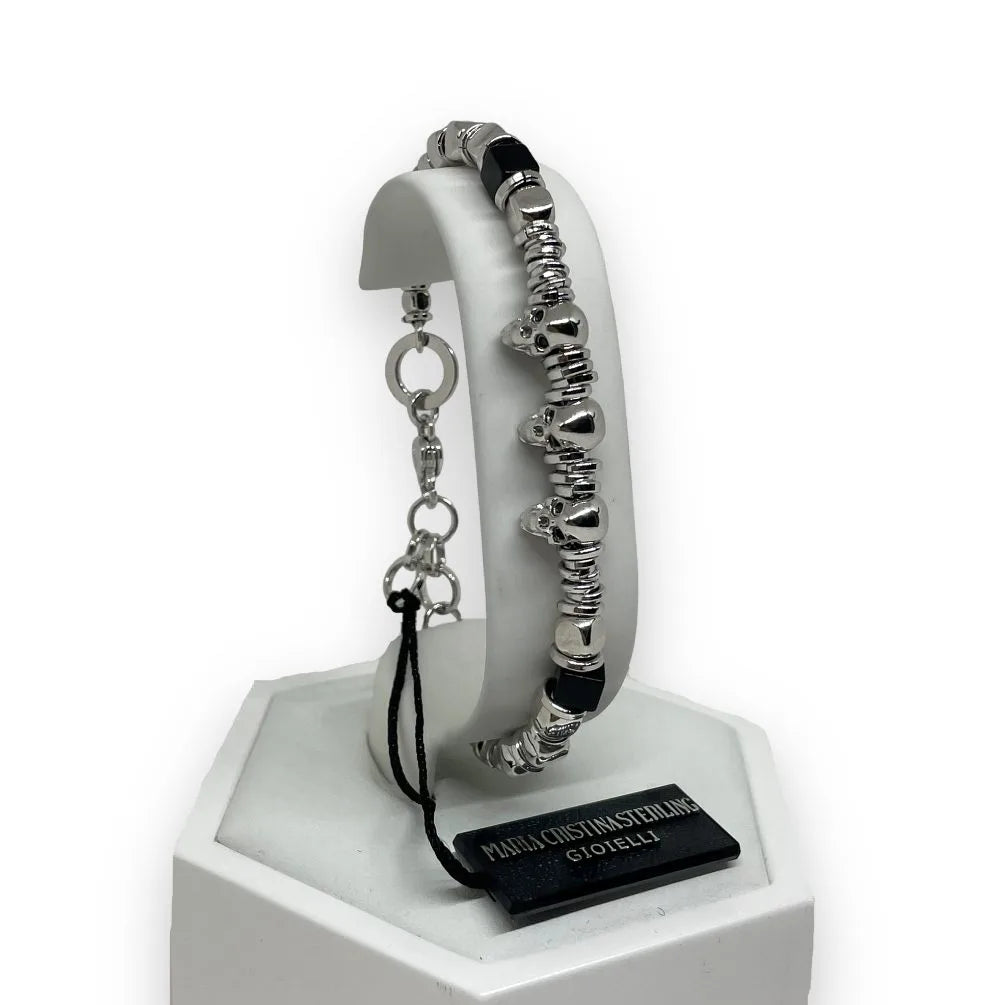 Bracciale da uomo Elegante con teschi Maria Cristina Sterling B7041