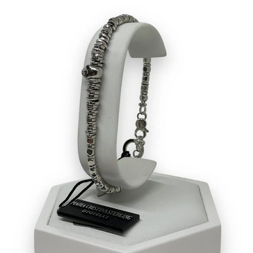 Elegantes Herrenarmband mit Totenkopf Maria Cristina Sterling B7039