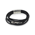 Bracciale da uomo in acciaio e caucciù a quattro fili con simbolo infinito
