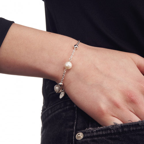 Bracciale di catena con perle naturali Unoaerre donna 2065