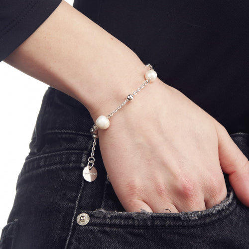 Bracciale di catena con perle naturali Unoaerre donna 2065