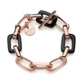 Bracciale di catena forzatina e onice nera Unoaerre donna 2134