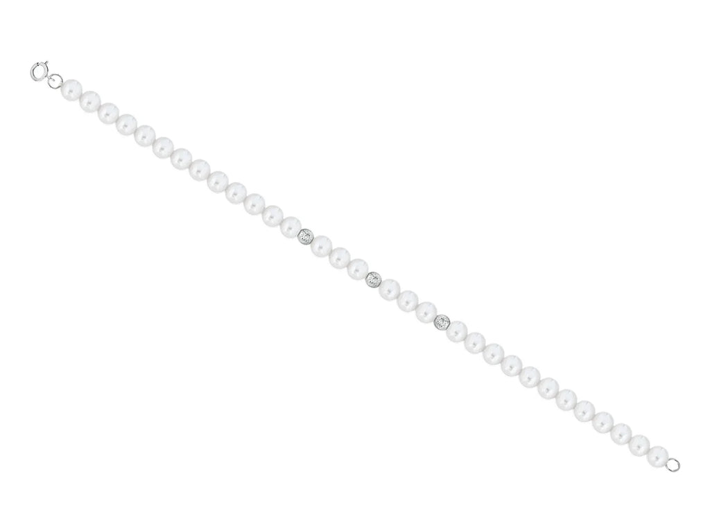Bracciale di perle Kioto chiusura in oro bianco