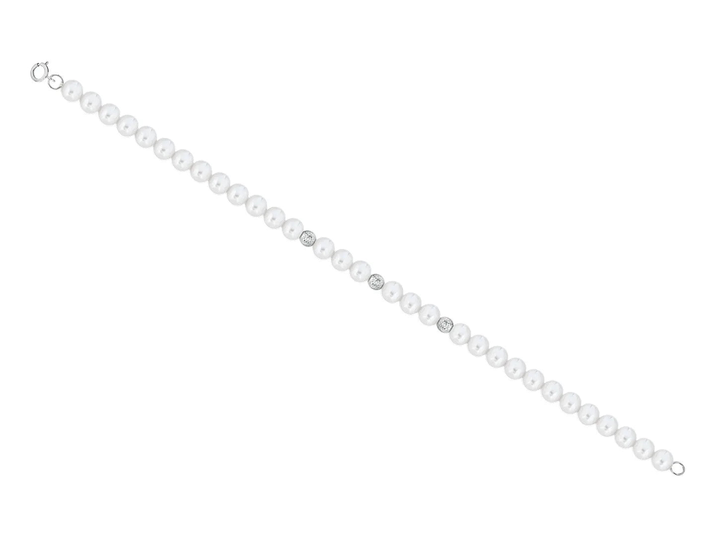 Bracciale di perle Kioto chiusura in oro bianco
