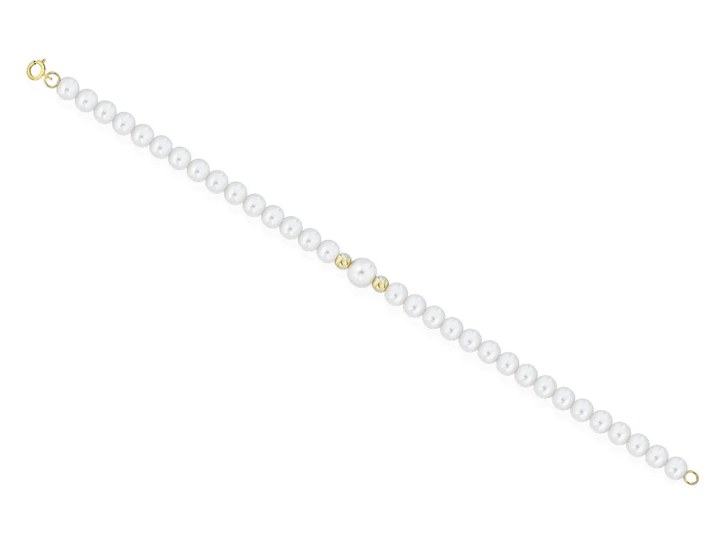 Bracciale di perle Kioto chiusura in oro giallo e sfere satinate