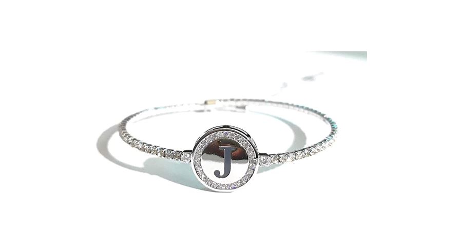 Damenarmband Kiara Buchstabe J mit weißen Zirkonia KBRD1711B-J