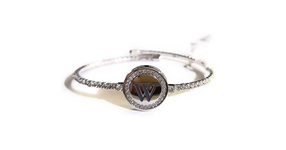 Damenarmband Kiara Buchstabe W mit weißen Zirkonia KBRD1711B-W